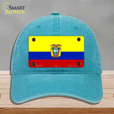 Ecuador Flag Novelty License Plate Hat Unconstructed Cotton / Lake Blue