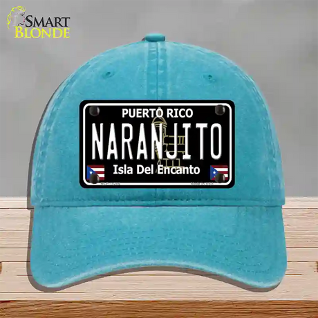 Naranjito Puerto Rico Black Novelty License Plate Hat Unconstructed Cotton / Lake Blue