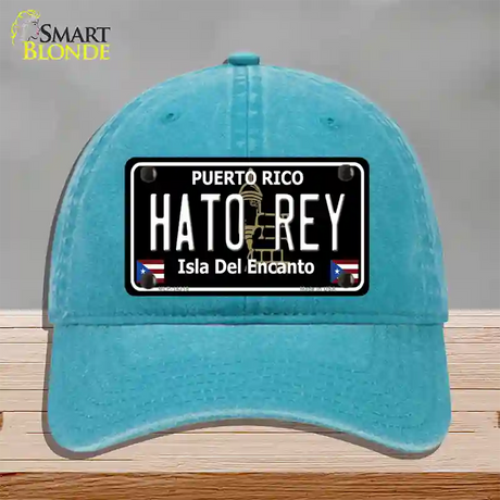 Hato Rey Puerto Rico Black Novelty License Plate Hat Unconstructed Cotton / Lake Blue