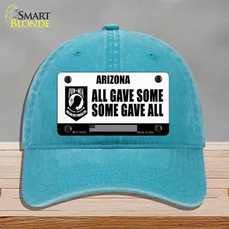 Arizona POW MIA Some Gave All Novelty License Plate Hat Unconstructed Cotton / Lake Blue