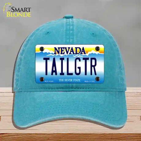 Tailgtr Nevada Novelty License Plate Hat Unconstructed Cotton / Lake Blue