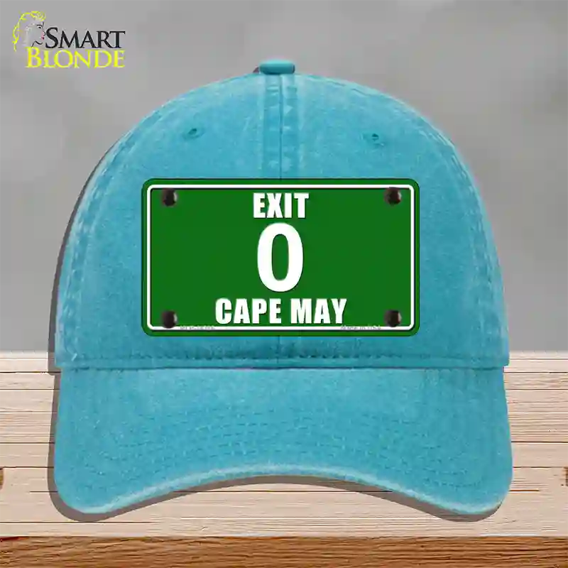 Exit 0 Cape May Novelty License Plate Hat Unconstructed Cotton / Lake Blue