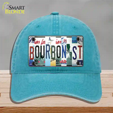 Bourbon St License Plate Art Novelty License Plate Hat Unconstructed Cotton / Lake Blue