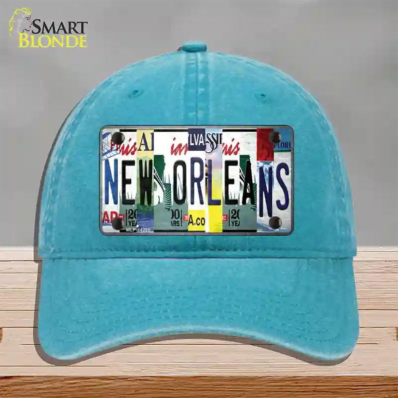 New Orleans License Plate Art Novelty License Plate Hat Unconstructed Cotton / Lake Blue