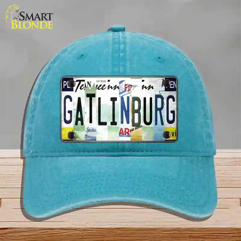 Gatlinburg License Plate Art Novelty License Plate Hat Unconstructed Cotton / Lake Blue