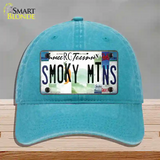 Smoky Mountains License Plate Art Novelty License Plate Hat Unconstructed Cotton / Lake Blue