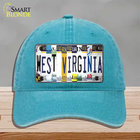 West Virginia License Plate Art Novelty License Plate Hat Unconstructed Cotton / Lake Blue