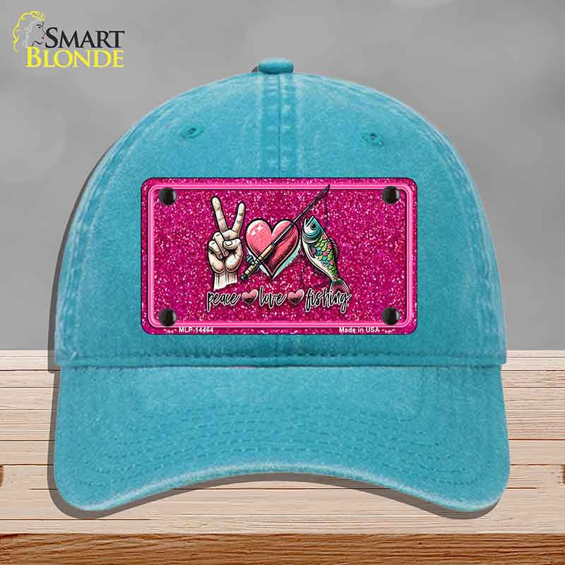 Peace Love Fishing Novelty License Plate Hat HAT-MLP-14464