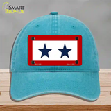 Blue Star Two Novelty License Plate Hat Unconstructed Cotton / Lake Blue