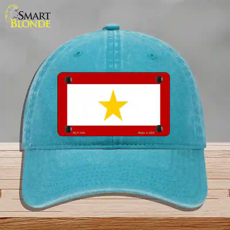 Gold Star Mother One Novelty License Plate Hat Unconstructed Cotton / Lake Blue