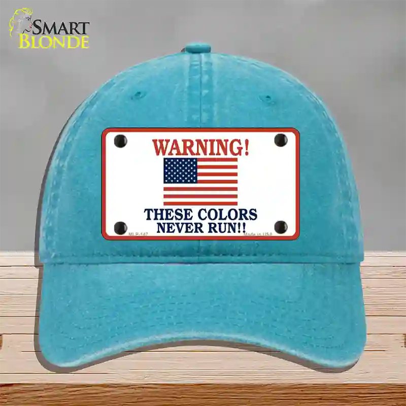 These Colors Never Run Novelty License Plate Hat Unconstructed Cotton / Lake Blue