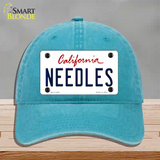 Needles California Novelty License Plate Hat Unconstructed Cotton / Lake Blue