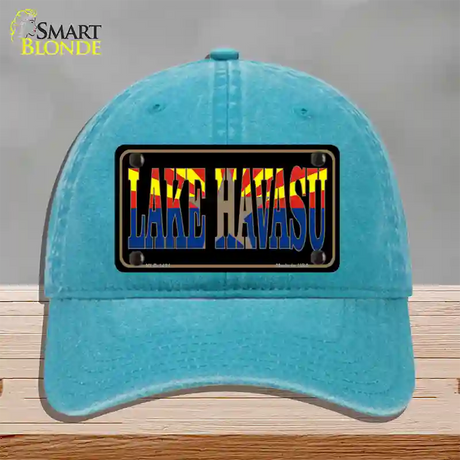 Lake Havasu Arizona Flag Novelty License Plate Hat Unconstructed Cotton / Lake Blue