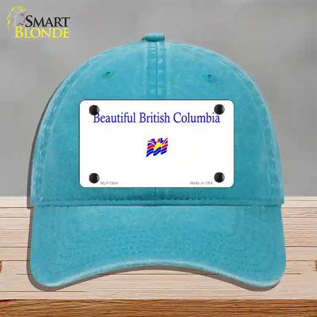 British Columbia Novelty License Plate Hat Unconstructed Cotton / Lake Blue