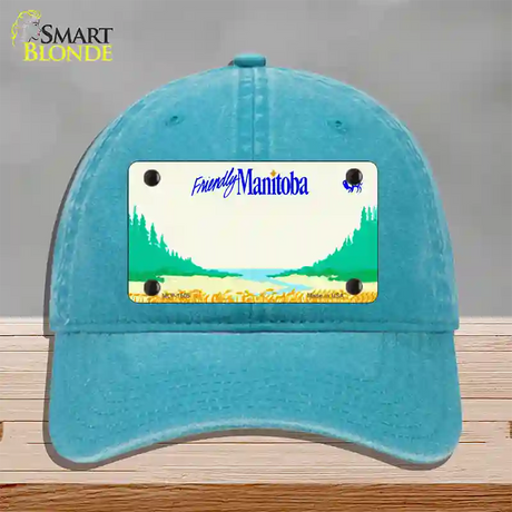 Manitoba Novelty License Plate Hat Unconstructed Cotton / Lake Blue