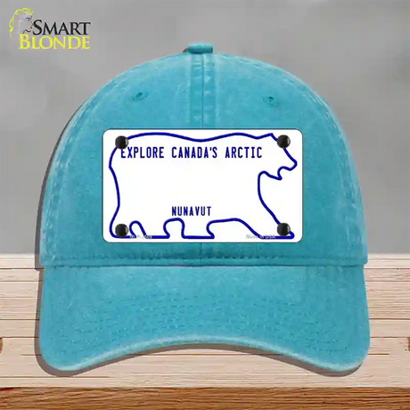 Nunavut Novelty License Plate Hat Unconstructed Cotton / Lake Blue