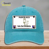 Puerto Rico Novelty License Plate Hat Unconstructed Cotton / Lake Blue