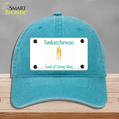 Saskatchewan Novelty License Plate Hat Unconstructed Cotton / Lake Blue