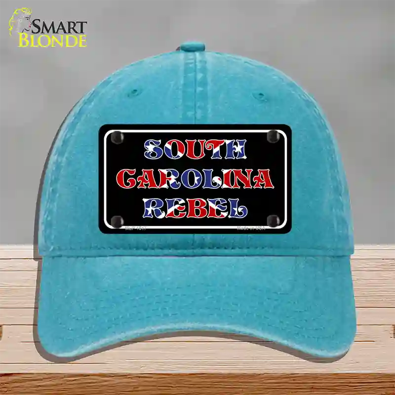 South Carolina Rebel Novelty License Plate Hat Unconstructed Cotton / Lake Blue