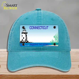 Connecticut Preserve State Blank Novelty License Plate Hat Unconstructed Cotton / Lake Blue