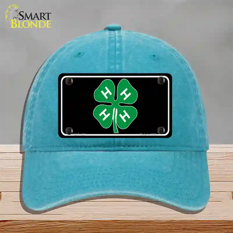 4-H Novelty License Plate Hat Unconstructed Cotton / Lake Blue