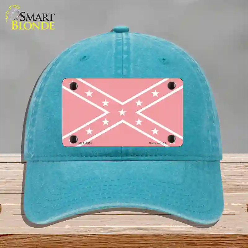 Pink Rebel Novelty License Plate Hat Unconstructed Cotton / Lake Blue