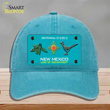 Green Chili & Road Runner New Mexico Novelty License Plate Hat Unconstructed Cotton / Lake Blue