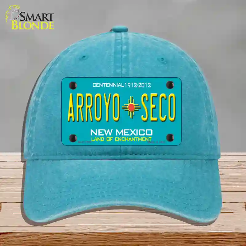 Arroyo Seco New Mexico Novelty License Plate Hat Unconstructed Cotton / Lake Blue