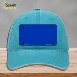 Royal Blue Solid Novelty License Plate Hat Unconstructed Cotton / Lake Blue