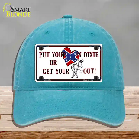 Heart In Dixie Novelty License Plate Hat Unconstructed Cotton / Lake Blue