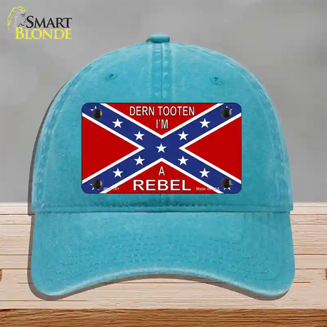 Im A Rebel Novelty License Plate Hat Unconstructed Cotton / Lake Blue