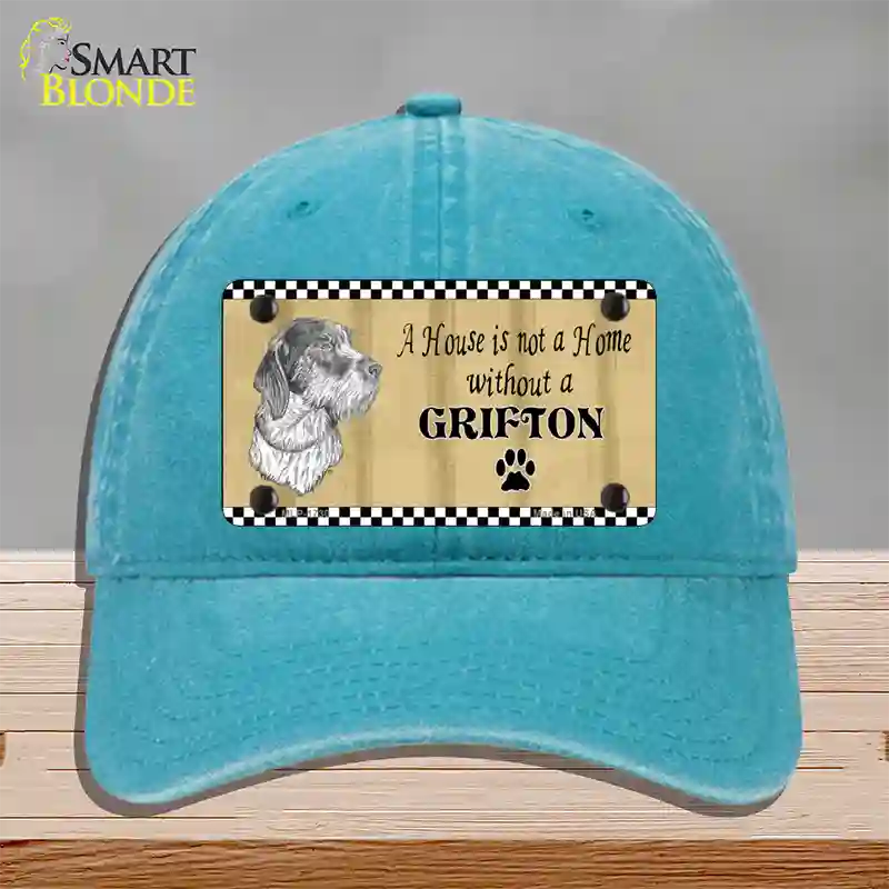 Pencil Sketch Grifton Novelty License Plate Hat Unconstructed Cotton / Lake Blue