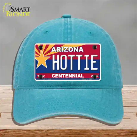 Arizona Centennial Hottie Novelty License Plate Hat Unconstructed Cotton / Lake Blue