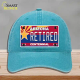 Arizona Centennial Retired Novelty License Plate Hat Unconstructed Cotton / Lake Blue