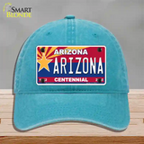 Arizona Centennial Arizona Novelty License Plate Hat Unconstructed Cotton / Lake Blue