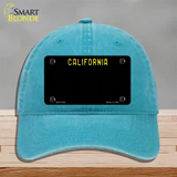 California Black State Novelty License Plate Hat Unconstructed Cotton / Lake Blue