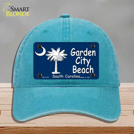 Garden City Beach South Carolina Novelty License Plate Hat Unconstructed Cotton / Lake Blue