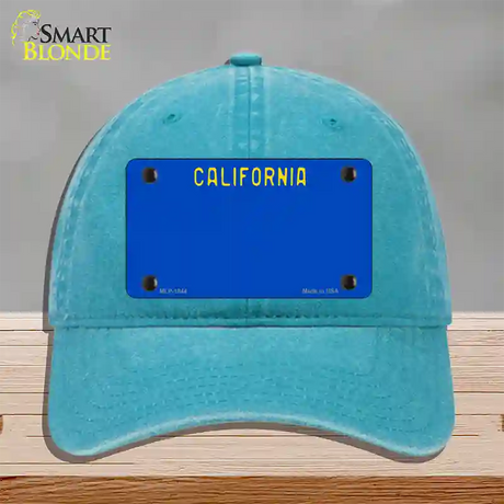 California Blue State Novelty License Plate Hat Unconstructed Cotton / Lake Blue