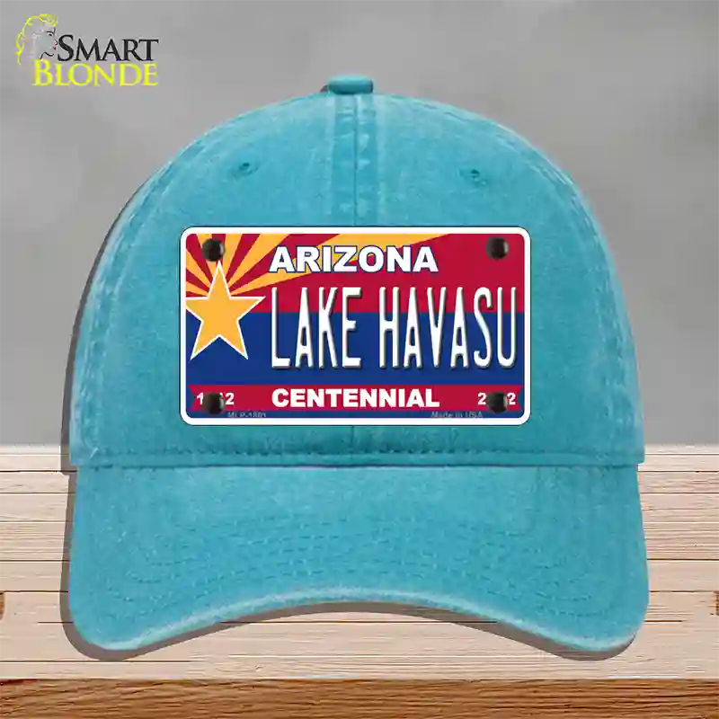 Arizona Centennial Lake Havasu Novelty License Plate Hat Unconstructed Cotton / Lake Blue