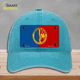 Comanche Nation Flag Novelty License Plate Hat Unconstructed Cotton / Lake Blue