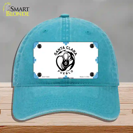 Santa Clara Pueblo Flag Novelty License Plate Hat Unconstructed Cotton / Lake Blue