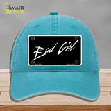 Bad Girl Novelty License Plate Hat Unconstructed Cotton / Lake Blue