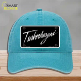 Turbocharged Novelty License Plate Hat Unconstructed Cotton / Lake Blue