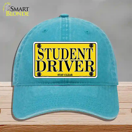 Student Driver Novelty License Plate Hat Unconstructed Cotton / Lake Blue