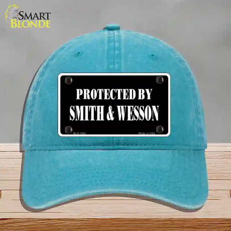 Smith And Wesson Novelty License Plate Hat Unconstructed Cotton / Lake Blue