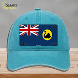 West Australia Flag Novelty License Plate Hat Unconstructed Cotton / Lake Blue