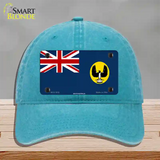 South Australia Flag Novelty License Plate Hat Unconstructed Cotton / Lake Blue