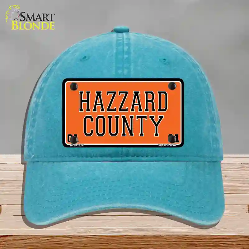 Hazard County Novelty License Plate Hat Unconstructed Cotton / Lake Blue