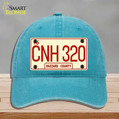 CNH 320 Novelty License Plate Hat Unconstructed Cotton / Lake Blue