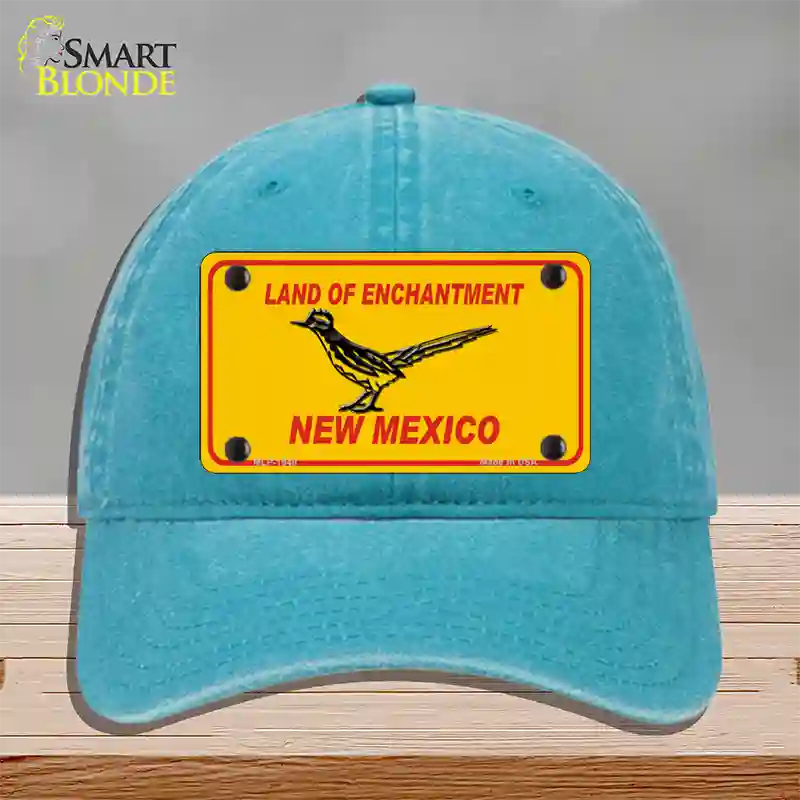 Road Runner New Mexico Novelty License Plate Hat Unconstructed Cotton / Lake Blue